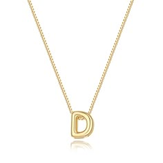 PRICES MAY VARY. 𝐒𝐈𝐙𝐄: Initial D necklace length:16.5"+2" , Bubble letter charm: about 0.31”*0.39”, With 1.0mm wide box chain, Simple and stylish！ 𝐎𝐂𝐂𝐀𝐒𝐈𝐎𝐍: Add this dainty initial necklace to your jewelry collection，It can be worn alone or layered with other necklaces for most everyday outfits. 𝐌𝐀𝐓𝐄𝐑𝐈𝐀: This dainty gold necklace is made of 14K gold plated to ensure a long without faded, that is nickel free, lead free, and hypoallergenic. 𝐀𝐒 𝐀 𝐆𝐈𝐅𝐓: Choose your own gold D Initial Necklace, D Necklace, Gold Letter Pendants, Name Choker, Necklaces Dainty, Cute Name, Dainty Initial Necklace, Bubble Letter, Initial Necklaces