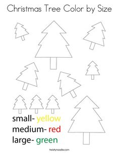 the christmas tree color by size is shown