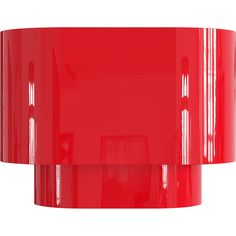 a red lamp shade on a white background