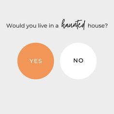 two circles with the words would you live in a hanging house? and yes no