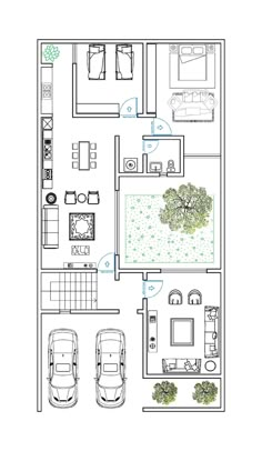 the floor plan for a house with two car garages and an attached living area