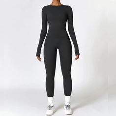 Discover luxurious comfort and effortless style with the Hebe Active Legging Set! Crafted from buttery soft fabric, this long sleeve round neck top paired with ankle length leggings set feels like a dream against your skin. Don't miss out on this must-have set and take your fitness fashion game to the next level! Product Details: 78% Nylon 22% Spandex Long Sleeve, round neck top High waist, ankle length legging Breathable Quick Drying Fitted Sold as a set Imported Workout Women Outfits, Black Workout Outfit, Black Workout Clothes, Athletic Wear Outfits, Gym Sets, Running Suit, Comfy Blouse, Crop Top And Leggings, Women Workout