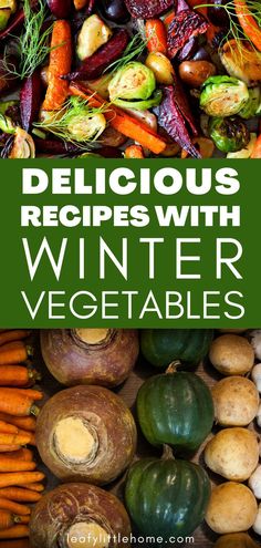 delicious winter vegetables with text overlay