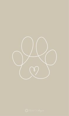 a dog's paw with a heart in the middle on a light brown background