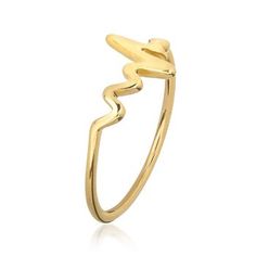 Ross-Simons - 14kt Yellow Gold Heartbeat Ring Size 6. The sound waves of love! This on-trend heartbeat ring zigzags in 14kt yellow gold for a playful way to show love. 3/8" wide. 14kt yellow gold heartbeat ring. Heart Beat Ring, Ways To Show Love, Sound Waves, In A Heartbeat, Sound, Gold Bracelet, Ring Size, Yellow Gold, Yellow