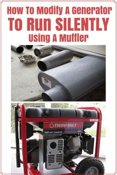 the book cover for how to modlify a generator to run silently using a muffler