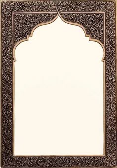 an intricately carved wooden frame with a white background