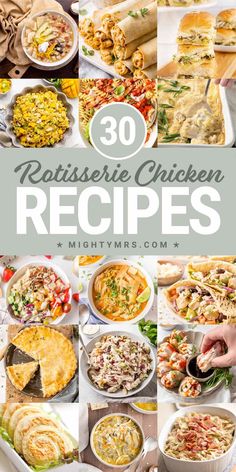 30 Rotisserie Chicken Recipes Greek Pitas, Chicken Pies, Work Lunch Ideas, Breakfast Ideas Easy, Pork Chop Dinner, Chicken Salads, Crockpot Soup, Crowd Pleasing Appetizers, Hearty Casseroles