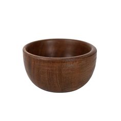 a wooden bowl on a white background