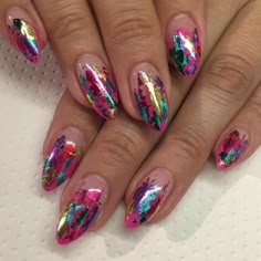 Pink Foil Nails, Wedding February, Foil Nail Designs, Nails Beach, Foil Nail Art, February Nails, Her Nails, Foil Nails