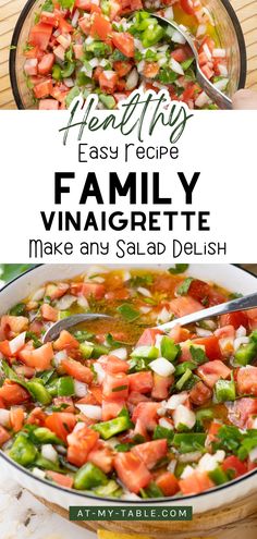 A healthy family vinaigrette recipe with fresh tomatoes and lime juice. An easy way to elevate any salad.