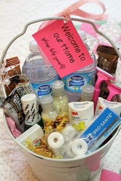 a bucket filled with lots of different items