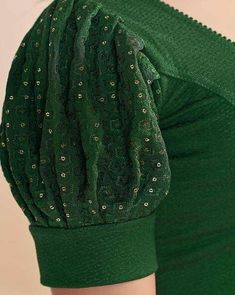 Blouse Design For Women Saree, Fancy Blouse Sleeves Designs, Blouses Hand Designs, Green Blouse Designs Latest, Saree Blouse Sleeve Designs Latest, Hand Patterns For Blouse, Blouse Designs For Hands, Pavada Blouse Designs, New Sleeves Designs For Blouse