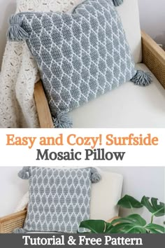 an easy and cozy pillow with tassels on it