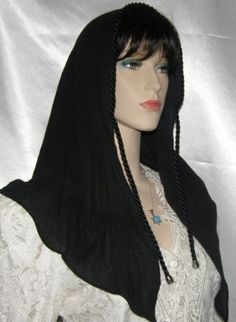 Head covering  :) Black Cotton Headscarf, Hip Length Hair, Bandana Lace, Waist Length Hair, Mantilla Veil, Short Hair Lengths, Tie Design, Veil Hairstyles, Black Scarf