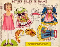 an old paper doll's clothes from the 1950's