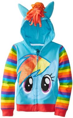 My Little Pony Big Girls' Rainbow Dash Costume Hoodie, Blue Multi, 7/Small Freeze http://www.amazon.com/dp/B00F59HKUO/ref=cm_sw_r_pi_dp_IZyjvb05RTT1Y Baby Boy Jackets, Boy Outerwear, Fitted Jacket, Girls Outerwear, Childrens Clothing, Toddler Hoodie