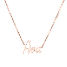 Custom Name Necklace – Baby Gold Engraved Rose Gold Name Necklace For Formal Occasions, Formal Custom Name Necklace In Rose Gold, Formal Custom Name Rose Gold Necklace, Formal Rose Gold Custom Name Necklace, Classic Rose Gold Name Necklace For Wedding, Signature 14k Gold Name Necklace, Classic Rose Gold Name Necklace, Special Necklace, Kids Necklace