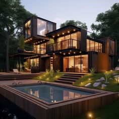 Shipping container home ideas Container Mansion Homes, Crate Houses Container Homes, Shipping Container Mansion, Large Shipping Container Homes, Modern Shipping Container Homes, Shipping Container Homes Interior, Container Villa, Small Barn House, Container Homes Cost