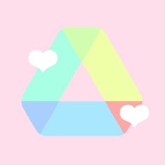 two hearts are placed in the shape of a triangle