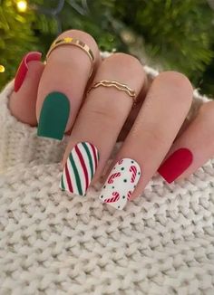 Short Square Nails, Nail Art Set, Nail Candy, Festival Nails, Stick On Nails, Xmas Nails