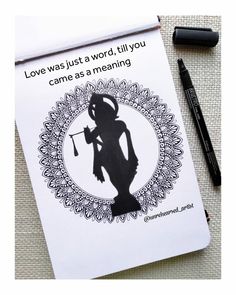 a note card with a silhouette of a woman holding an umbrella and the words love was just a word, till you came as a meaning