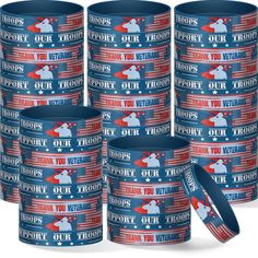 PRICES MAY VARY. Quantity and Size: you will receive 80 pieces of veterans bracelets, enough to meet your party or daily wearing needs, and you can share them with your partners, friends and so on; Each wristband is about 202 x 12 mm/ 7.95 x 0.47 inches, suitable for most people to wear Comfortable and Smooth: made of quality silicone material, our Veterans Day bracelets are comfortable to wear, safe and reliable, fine in elasticity, soft and smooth to feel, bright in color, hard to break or fad Bracelets Rubber, Military Bracelet, Veterans Day Thank You, Thank You Veteran, Veterans Day Gifts, Military Support, Support Our Troops, Fan Accessories, Gifts For Veterans