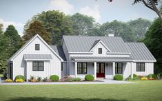 this is an artist's rendering of the farmhouse style house plans for small homes