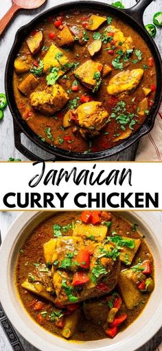 an image of jamaican curry chicken in a skillet