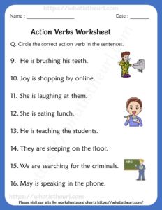 the worksheet for an action verbs worksheet with pictures on it