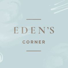 the eden's corner logo is shown on a light blue background with white lettering