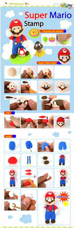 the instructions for how to make super mario paper crafting kit with pictures and instructions