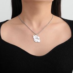 Skyrim Iran Map Necklace Arabic Letter Pendant Necklace Women's Life Freedom Stainless Steel Jewelry Diamond Dragon Necklace, Wolf Jewelry Necklaces, Silver Wolf Pendant Necklace, Wolf Necklace, Wolves Pendants, Letter Pendant Necklace, Map Necklace, Women Life, Letter Pendants