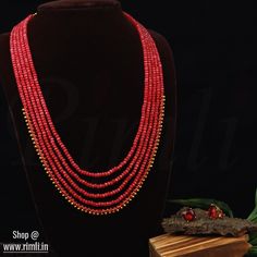 Beads Chains Designs, Beeds Chain Designs, Crystal Beads Necklace Design, Pagadala Chains, Red Beads Jewellery, Latest Beads Jewellery Designs, Beads Jewellery Designs, Ruby Jewelry Necklaces, Simple Beaded Necklaces