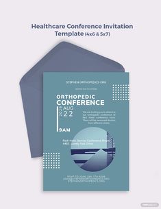 the conference flyer is displayed on top of an envelope