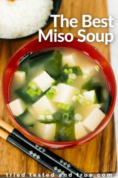 the best miso soup is made with tofu, green onions and cucumbers