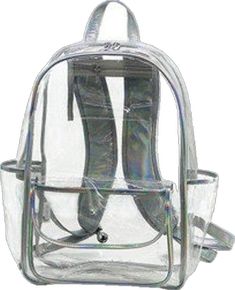 Trendy Backpack With Transparent Straps, Trendy School Backpack With Clear Strap, Clear Standard Backpack For Travel, Trendy Clear Backpack For School, Clear Backpack With Clear Strap For Students, Clear Nylon Backpack With Clear Strap, Clear Backpack For Daily Use And Back To School, Clear Backpack For Everyday Use And Back To School, Trendy Clear Standard Backpack