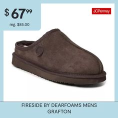 Made with naturally moisture-wicking material and our classic memory foam insoles, these genuine shearling clog slippers promise unbeatable comfort. And with a pair of proven, durable outsoles, these easy on/off, indoor/outdoor slippers are the perfect pick for relaxation around the house and on the go.Features: Memory FoamBase Material: 100% LeatherUpper/Outer Base Material: 100% LeatherShoe Lining Material: LeatherSole Material Content: 70% Eva, 30% RubberCare: Wipe CleanCountry of Origin: Im… Indoor Outdoor Slippers, Clog Slippers, Outdoor Slippers, Suit Style, On Off, Moisture Wicking, Clogs, Memory Foam, Relaxation