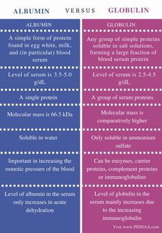 the differences between vitamin and globulin are shown in two separate sections, each with