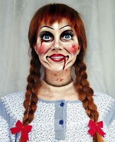 Annabelle Halloween, Pennywise Halloween Costume, Halloween Make-up Looks, Makeup Jobs, Creepy Makeup, Cute Halloween Makeup