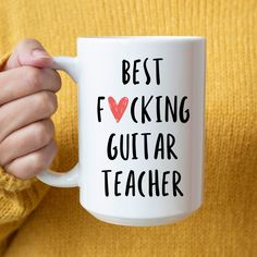 Guitar Teacher Mug,Guitar Teacher Gift,guitar mug,Guitar Lover Gift,guitar gifts for men,Best Teacher Ever,Gift For Teacher,Awesome Teacher,work anniversary PRODUCT DESCRIPTION > High quality ceramic mug > Dishwasher safe > Microwave safe > Available in 11 or 15 ounce size. > 11oz Measures: 3.75 inches tall > 15oz Measures: 4.5 inches (H) HOW TO ORDER: 1️⃣Select the Mug Type  2️⃣Choose your color. 3️⃣Select the quantity 4️⃣Click to Add to Cart. For multiple items go back to the listing and repea Guitar Teacher Gifts, Pta Gifts, Guitar Lover Gifts, Computer Teacher, English Teacher Gifts, Guitar Teacher, Funny Teacher Gifts, Cadeau Parents, Teacher Birthday