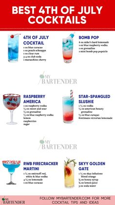 the best 4th of july cocktails for any type of party or celebration - info poster