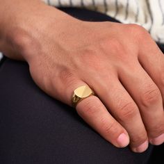 Signat Ring, Real Gold Rings, Signet Ring For Men, Best Gift For Husband, Signet Rings, Etsy Gold Ring, Gift For Husband, Ring For Men, Matte Gold