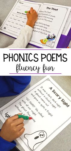 the phonics poem flueny fun activity for kids to practice their phonicic skills