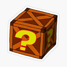 a question box sticker on a white background