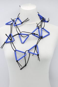 Description: Triangular paper straw on leatherette chain necklace Length: Approximately 140 cm Available colours & Product codes: Black - NL2009-01 Blue/White - NL2009-08 Red/White - NL2009-09 White - NL2009-07 Royal Blue - NL2009-03 Recycling Jewelry, Straw Jewelry, Recycle Jewelry, Fiber Art Jewelry, Quirky Jewelry, Paper Bead Jewelry, Fiber Jewelry, Recycled Jewelry, Recycled Fashion