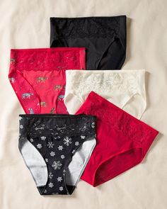 Why you’ll love it: We do the work for you with this giftable, packable set of best-selling high leg briefs that banish panty lines for good. With different colors and prints to choose from, you'll be set for days. Details Soft lace waistband. Solids and prints, made to wear with any outfit. Our #1 panty collection. Patented Vanishing Edge technology with stay-put silicone at the leg openings keeps panties in place without panty lines. Sits below the natural waist with full back coverage and fla Soma Intimates, The Vanishing, Swim Shop, Nursing Bra, High Leg, Sleepwear Pajamas, High Cut, Shapewear, Fashion Prints