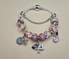 Travel Theme Pandora style bracelet, Travel charm bracelet , travel adventure charm bracelet - travel charm jewelry, travel, passport, world gift ,camera, airplane, suitcase, binoculars  suitcase, camera ,pink, Pandora Travel Bracelet, Pandora Travel, Travel Charm Bracelet, Photo Avion, Pandora Style Bracelet, Travel Bracelet, Photo Rose, Pink Travel, Travel Charms