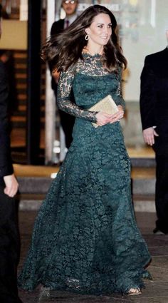 the duke and princess of cambridge are seen walking together in their evening gowns as they leave