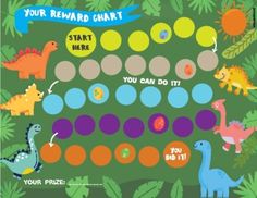 dinosaur reward chart for kids to play with